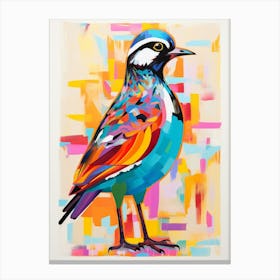 Colourful Bird Painting Lapwing 4 Canvas Print