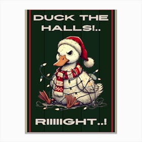 Grumpy Duck Christmas Canvas Print