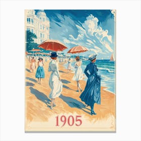 Aihrgdesign A Retro Poster Of A 1905 Seaside Resort With Eleg 185398be Abe1 44b6 952f 1a36ab082aff 3 Canvas Print