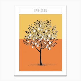 Pear Tree Minimalistic Drawing 4 Poster Canvas Print