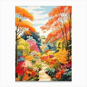 Royal Botanic Gardens, Sydney, Australia In Autumn Fall Illustration 1 Canvas Print