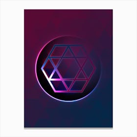 Geometric Neon Glyph on Jewel Tone Triangle Pattern 291 Canvas Print