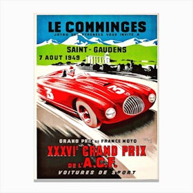 Vintage Auto Race Poster Canvas Print
