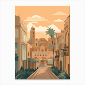 Casablanca Morocco Travel Illustration 2 Canvas Print