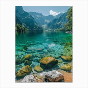 Clear Water Lake In The Mountains Canvas Print