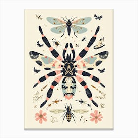 Colourful Insect Illustration Tarantula 7 Canvas Print