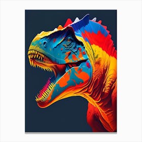 Carnotaurus Primary Colours Dinosaur Canvas Print