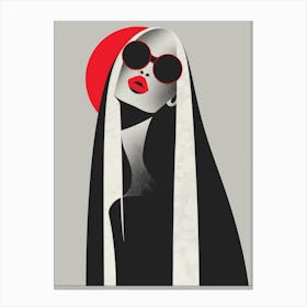 Sexy Woman With Sunglasses Canvas Print