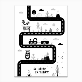Little Explorer Track Canvas Print