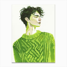 Man In A Green Sweater Canvas Print