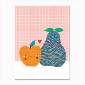 Pear And Apple Canvas Print