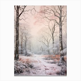 Dreamy Winter Painting The New Forest England 2 Canvas Print