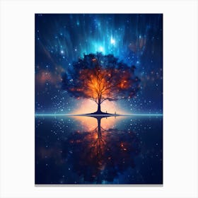 Tree Of Life In The Night Sky Canvas Print