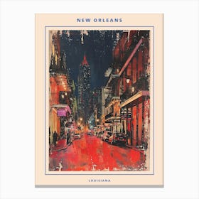 Retro New Orleans Painting Style Poster 1 Canvas Print