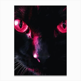 Black Cat With Red Eyes 1 Canvas Print