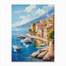 Riviera With Yachts In The Mediterranean Canvas Print