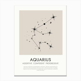 Aquarius Zodiac Print Canvas Print