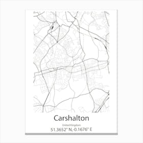 Carshalton,United Kingdom Minimalist Map Toile