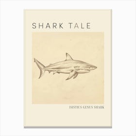 Isistius Genus Shark Vintage Illustration 3 Poster Canvas Print