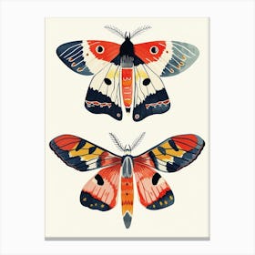 Colourful Insect Illustration Moth 37 Canvas Print