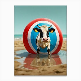 Cow On A Beach Canvas Print Canvas Print
