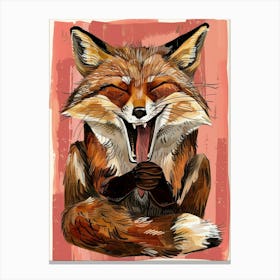 Fox Yawning Canvas Print