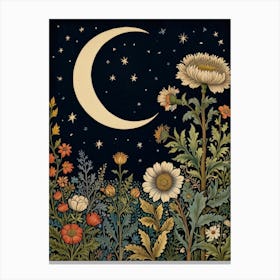 Moon In Forest Style William Morris 1 Canvas Print