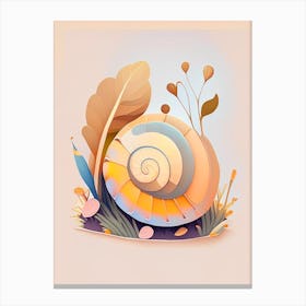 Garden Snail In Shaded Area Illustration Canvas Print