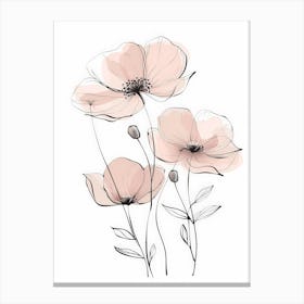 Pink Poppy Painting Canvas Print