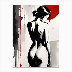 Traditional Japanese Art Style Nude Geisha Girl 1 Canvas Print