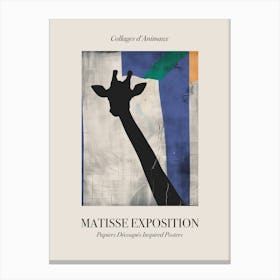 Giraffe 6 Matisse Inspired Exposition Animals Poster Canvas Print