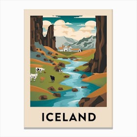 Vintage Travel Poster Iceland 6 Canvas Print