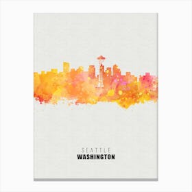 Seattle Washington City watercolor Canvas Print