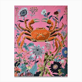 Floral Animal Painting Crab 3 Canvas Print