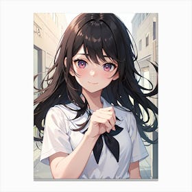 Anime Girl With Long Hair 1 Canvas Print