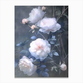 Vintage White Climbing Roses Canvas Print