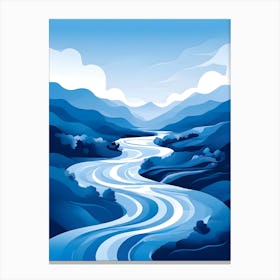 Blue River In The Mountains Canvas Print