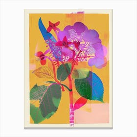 Hydrangea 1 Neon Flower Collage Canvas Print