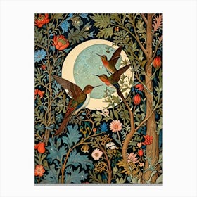 William Morris Hummingbirds In The Forest Canvas Print