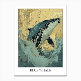 Blue Whale Precisionist Illustration 3 Poster Canvas Print