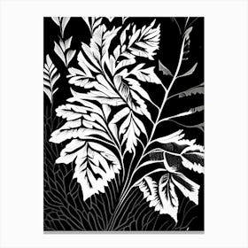 Lovage Leaf Linocut 3 Canvas Print