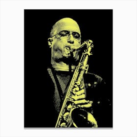 Michael Brecker American Jazz Saxophonist Line Illustration v2 Canvas Print