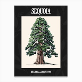 Sequoia Tree Pixel Illustration 2 Poster Canvas Print