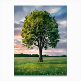 Tree At Sunset 2 Canvas Print