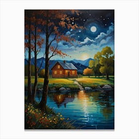 Cabin By The Lake 5 Canvas Print