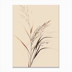 Grass Plant Minimalist Illustration 2 Canvas Print