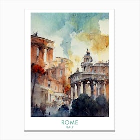 Rome Italy Watercolour Canvas Print