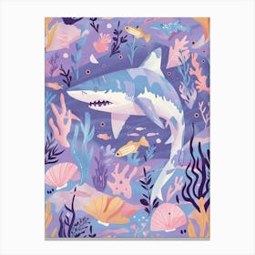 Purple Blacktip Reef Shark Illustration 4 Canvas Print