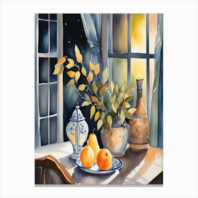 Table By The Window Canvas Print