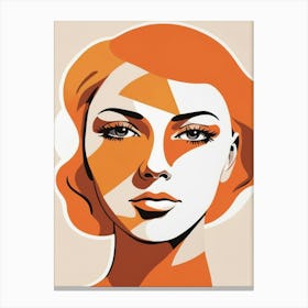 Orange Haired Woman portrait Stampe su tela